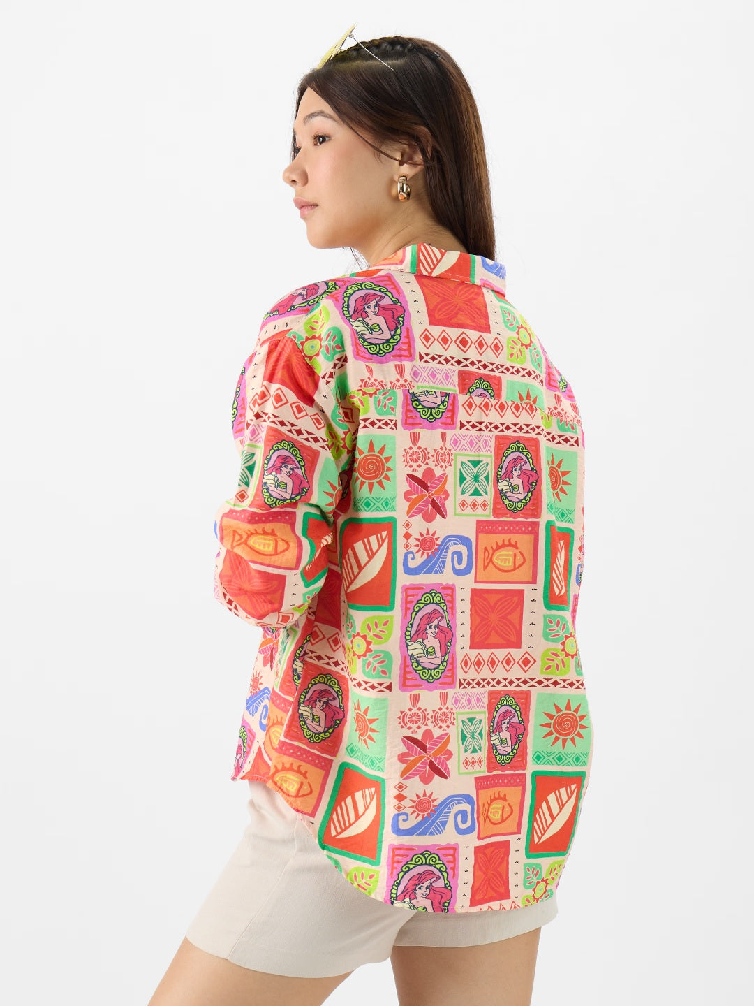 The Little Mermaid Mosaic Women Boyfriend Shirts