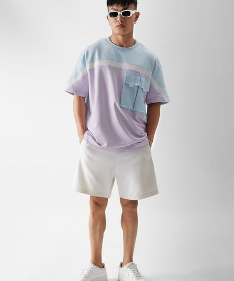 Blue & Lavender (Utility) Oversized T-Shirts
