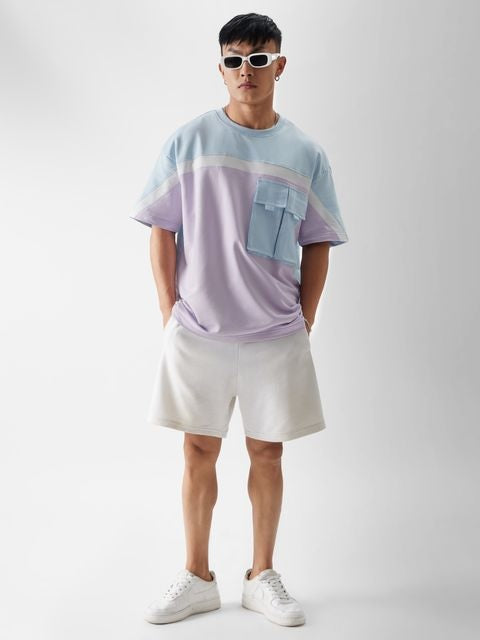 Blue & Lavender (Utility) Oversized T-Shirts