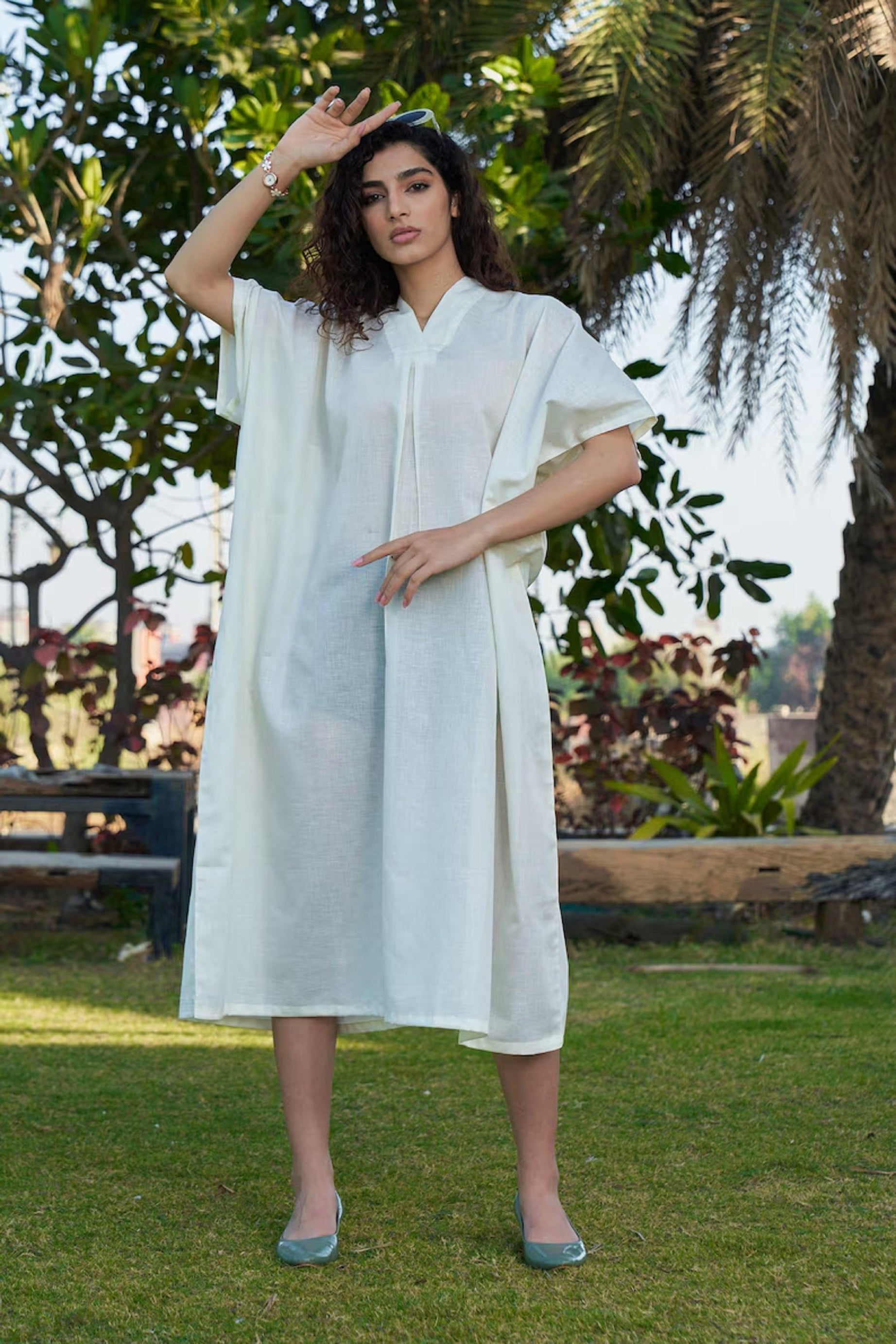 Women Linen dress casual soft oversize kaftan dress
