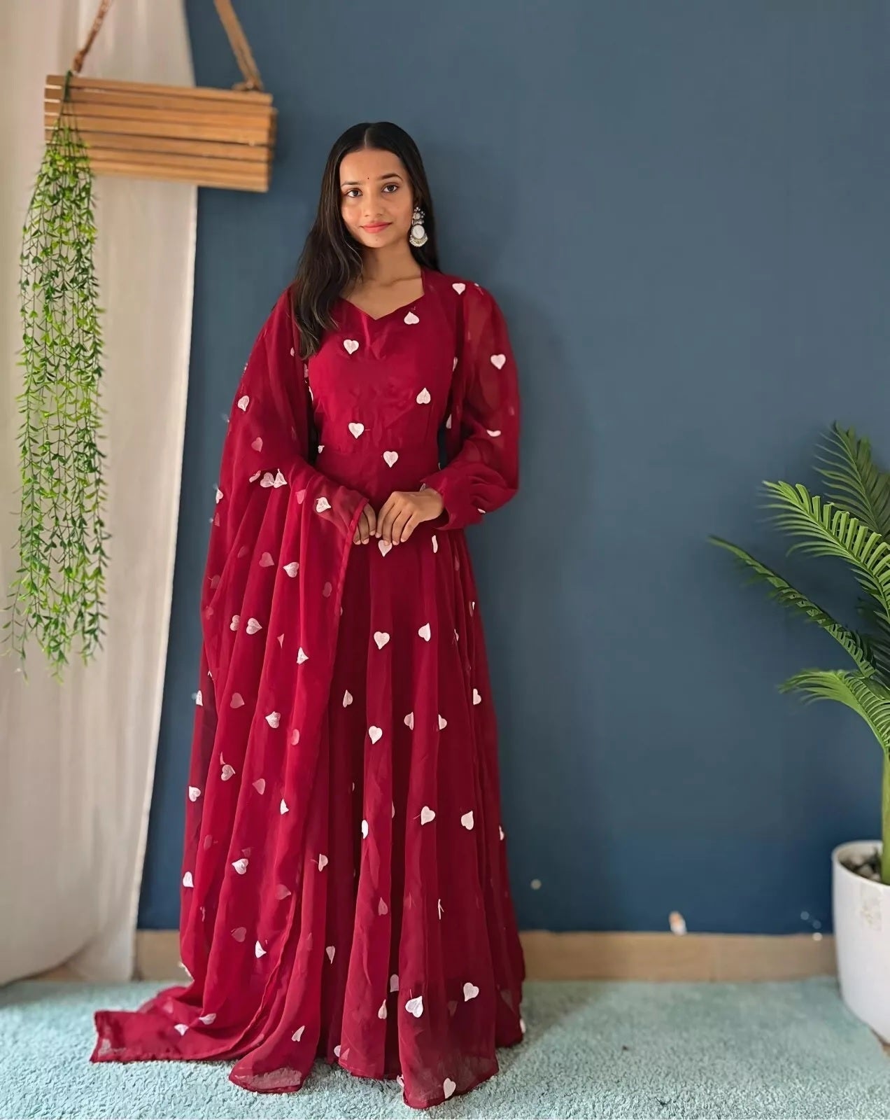 Faux Georgette Anarkali Gown Bottom & Dupatta