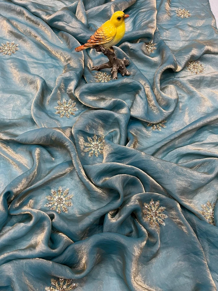 Women's Fandy Satin Silk Saree With Blouse 11-RV