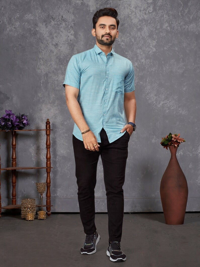 Premium Slub Cotton Shirt For Men's