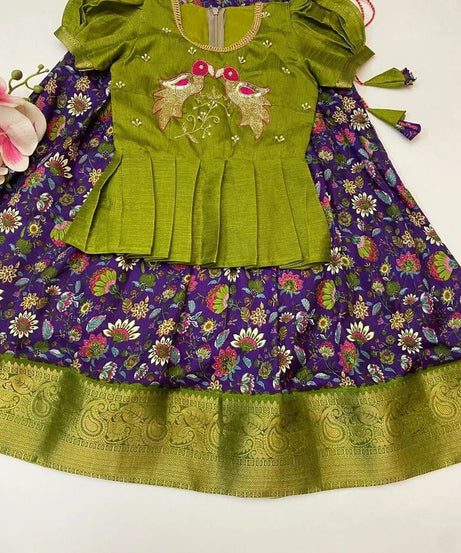 Soft Dolla Silk Full Stitched Wedding Wear Girls Lehenga Blouse