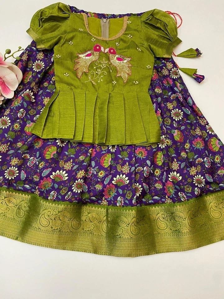 Soft Dolla Silk Full Stitched Wedding Wear Girls Lehenga Blouse