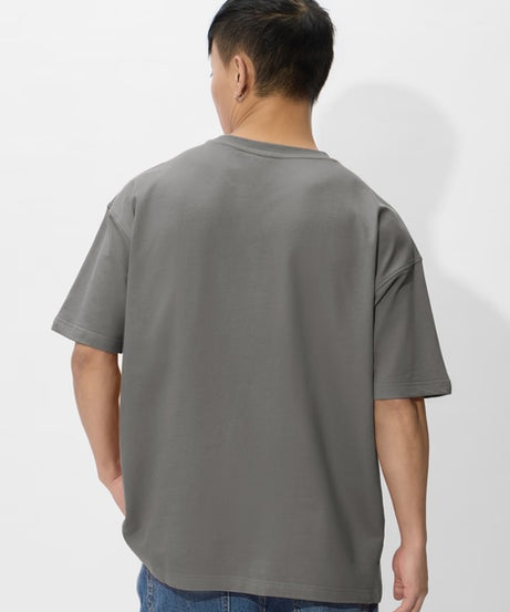 Solids Smoke Grey Oversized T-Shirts