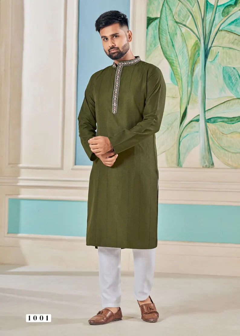 Pure Viscose With Embroidery Work Kurta Pajama Set