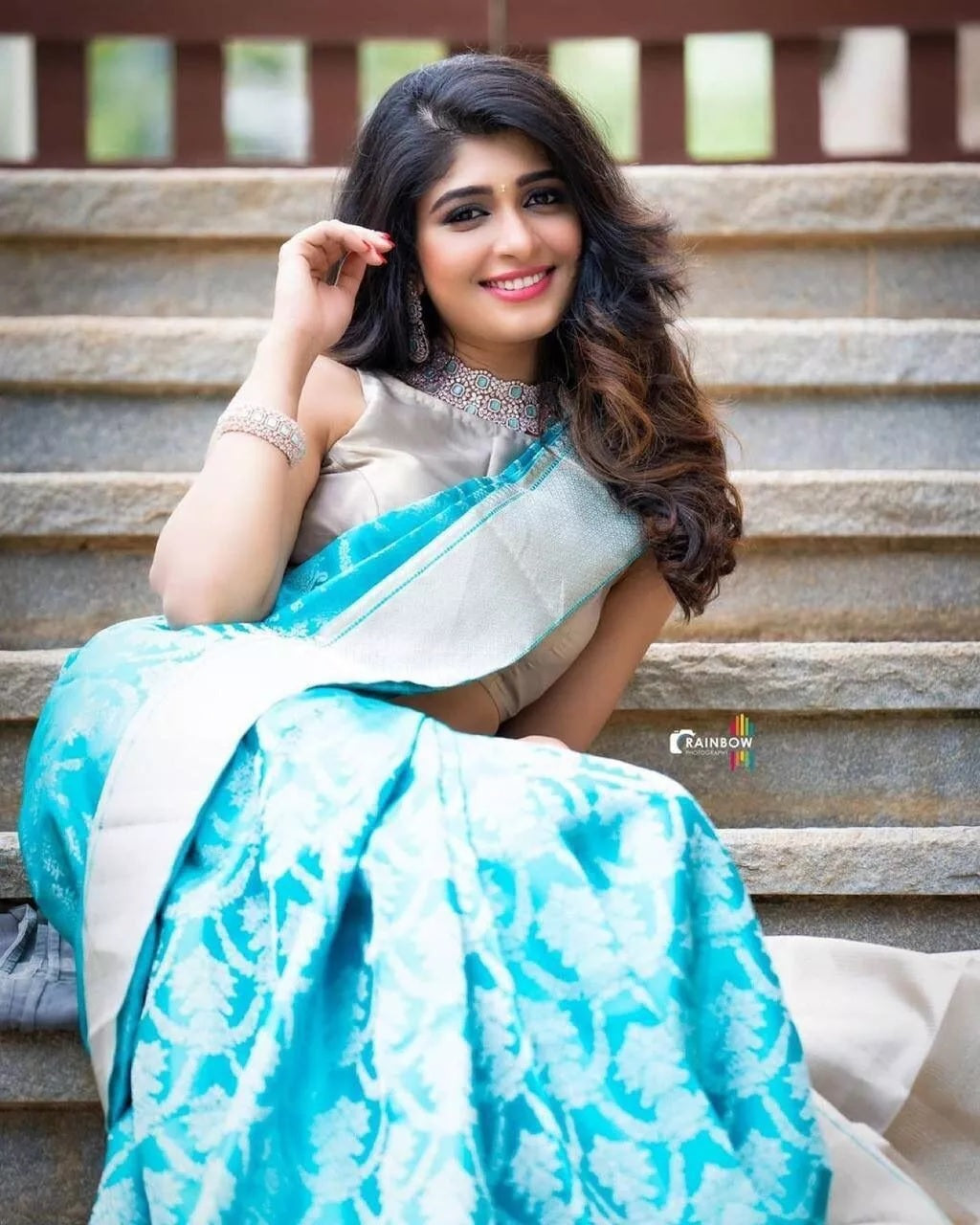 Sky Blue Latest Designer Exclusive Wedding Saree With Blouse