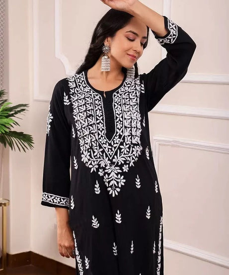 Designer New Full Stitched 14 Kg Heavy Rayon Top Pant & 2 Piece Set