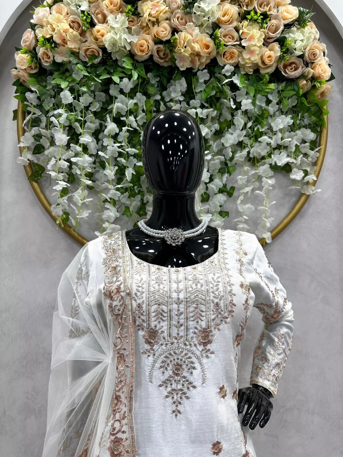 Chinon Silk Traditional Wedding Wear Latest Top Sharara & Dupatta