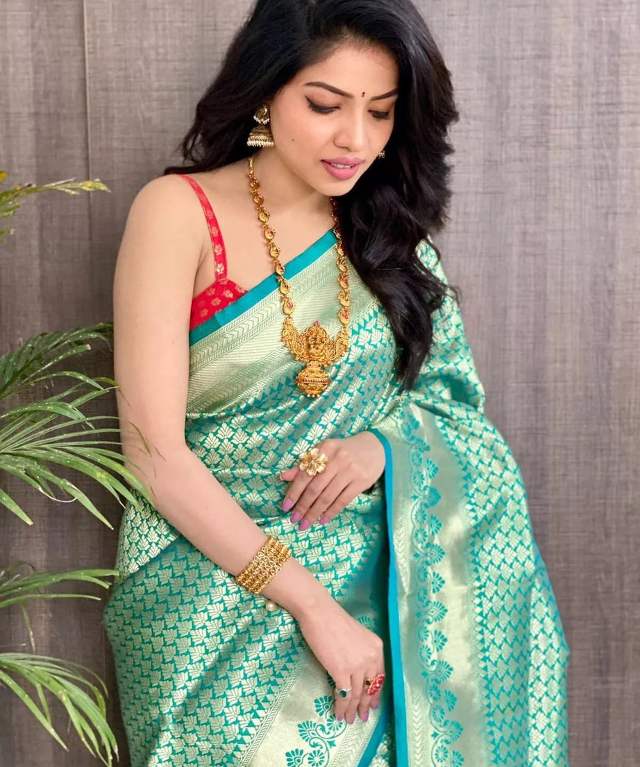 Designer Classic Look Pure Silk Saree, Indian Wedding Sari Blouse