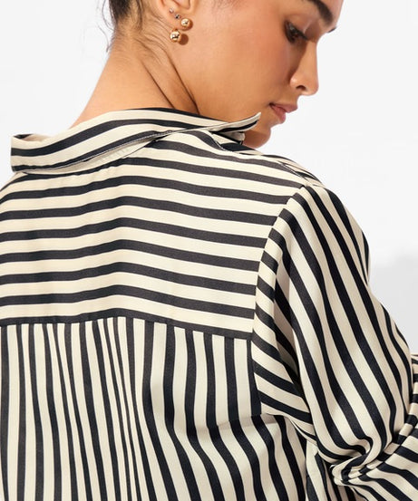 Satin Shirt Phantom Stripes Women Shirts