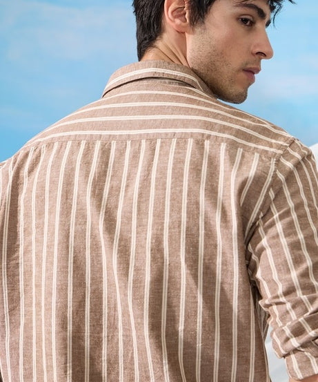 Stripes Dune Cotton Linen Shirts