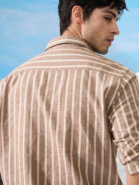 Stripes Dune Cotton Linen Shirts