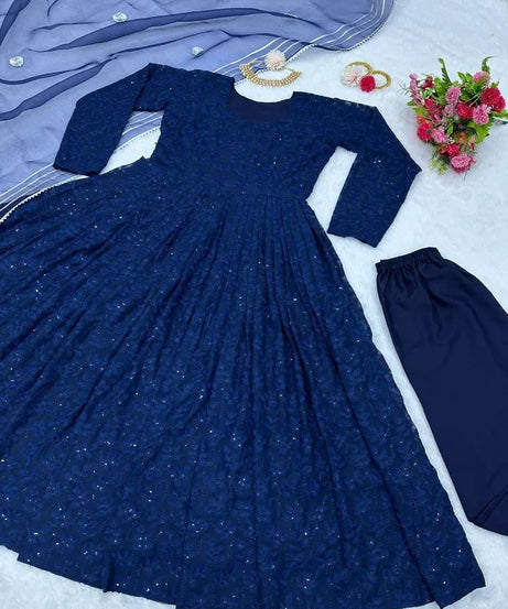 Designer Festival Wear Full Stitched Faux Georgette Top Pant Dupatta