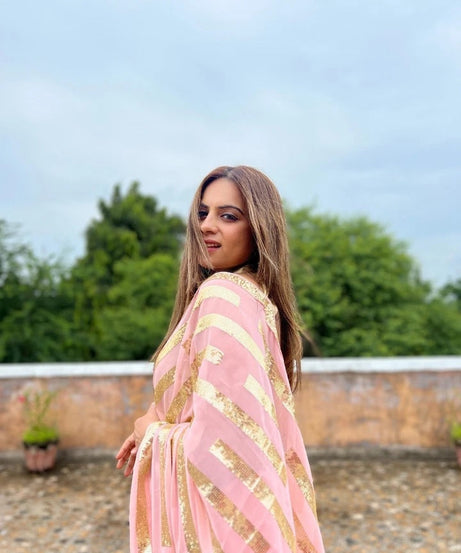 Georgette Beautiful Wedding Party Wear Saree & Blouse 11-JR