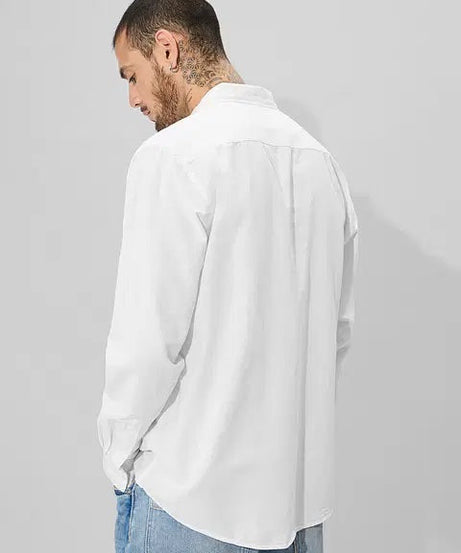 Cotton Linen Pearl White Shirts