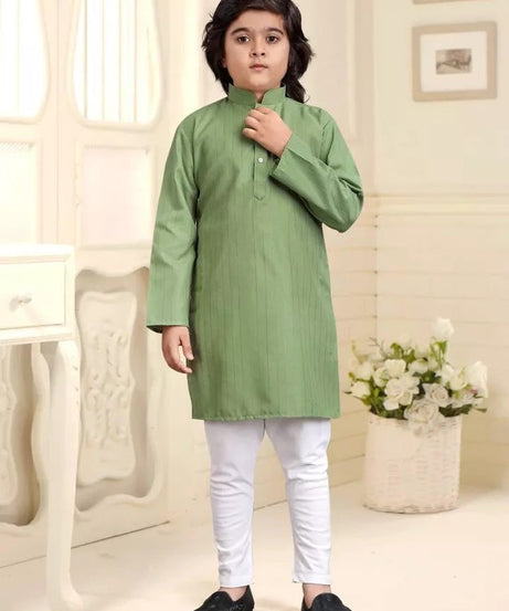 Designer Wedding Wear Pure Cotton Kurta Pajama Set For Kid's & Boy's