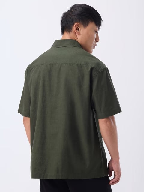 Zipper Shirt Desert Sage Oversized Shirts