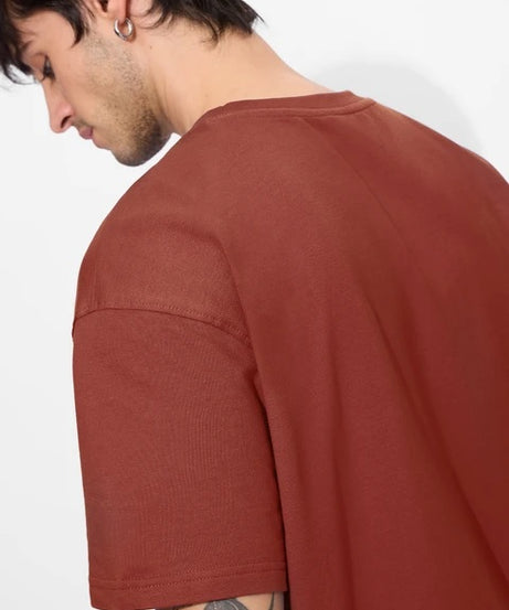 Solids Spicy Red Oversized T-Shirts