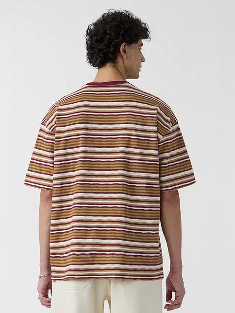 Textured Stripes Urban Sands Oversized T-Shirts
