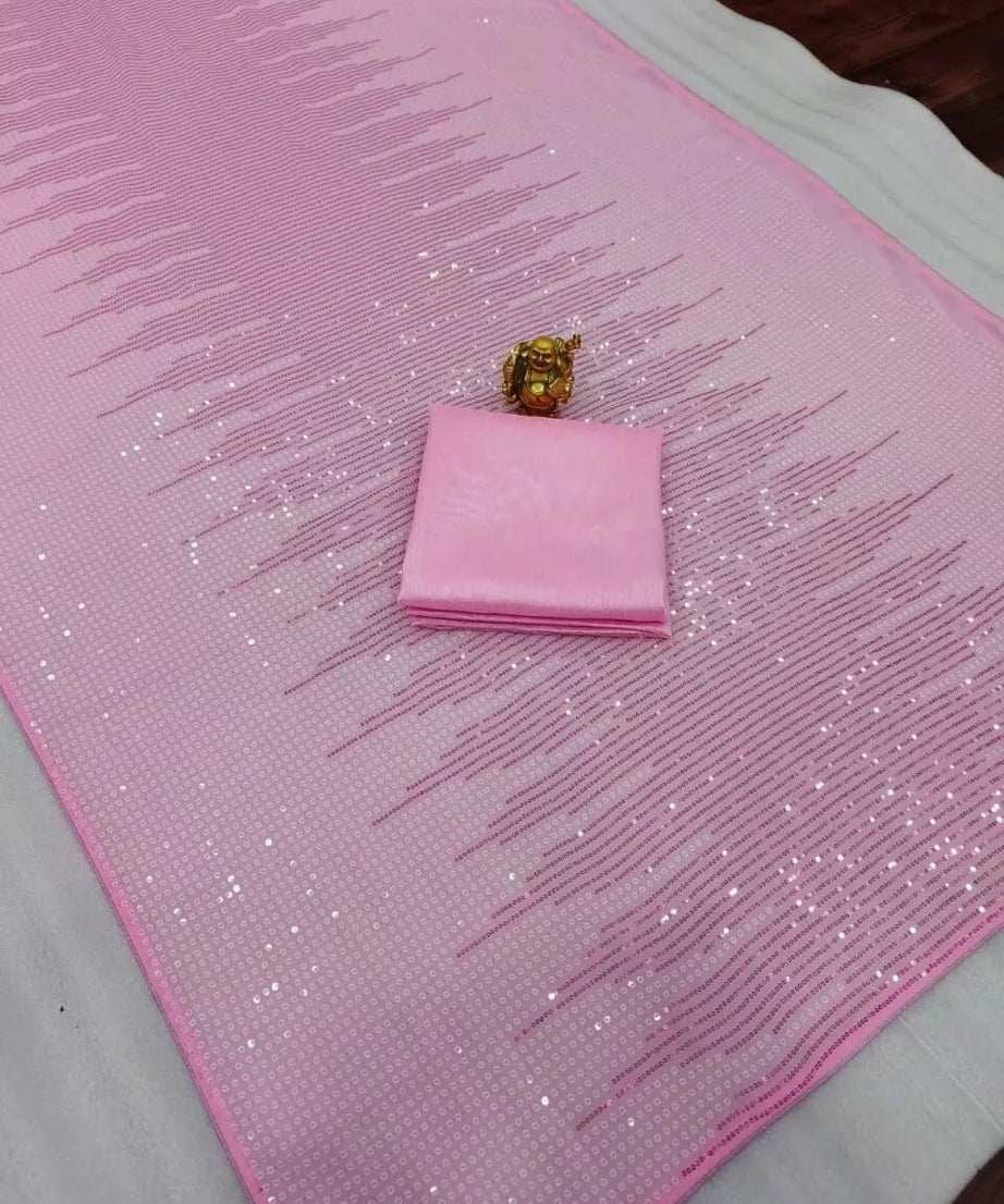 Georgette Party Wear Wedding Saree, New Indian Classic Function Sari