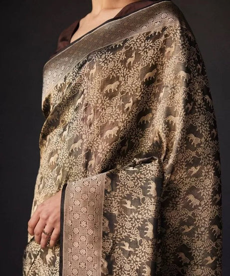 Banarsi Soft Silk Saree With Blouse