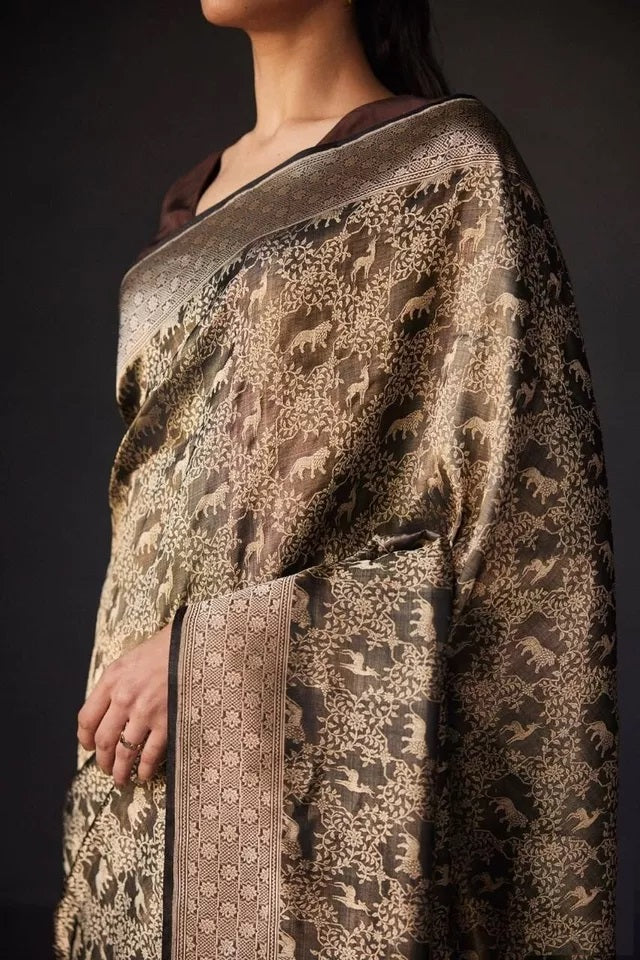 Banarsi Soft Silk Saree With Blouse