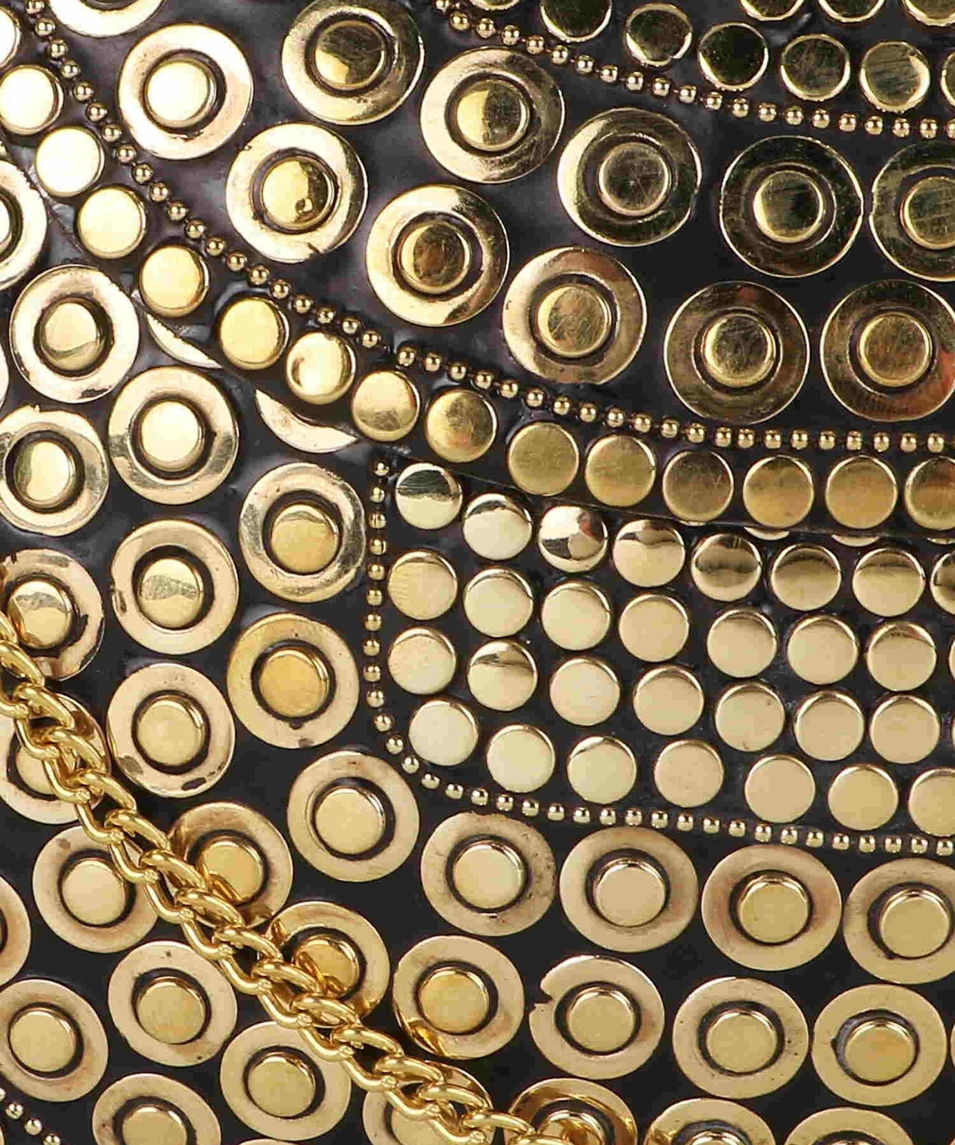 Mosaic Embellished Metal Clutch