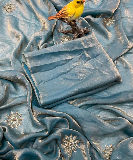 Women's Fandy Satin Silk Saree With Blouse 11-RV