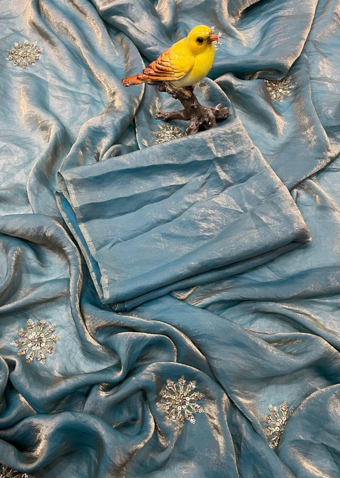 Women's Fandy Satin Silk Saree With Blouse 11-RV