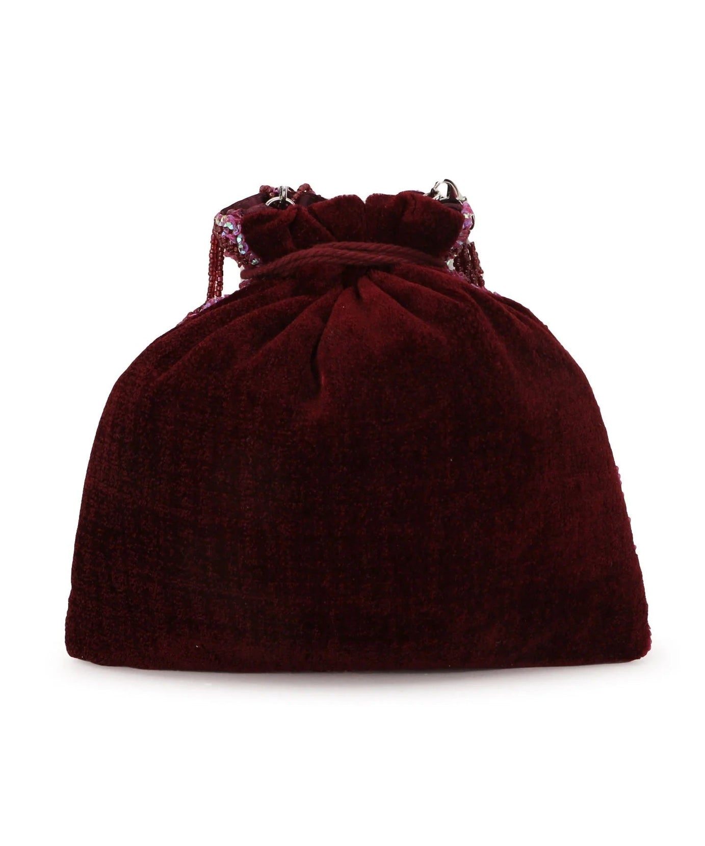 Dangle Abstract Embellished Velvet Potli Bag