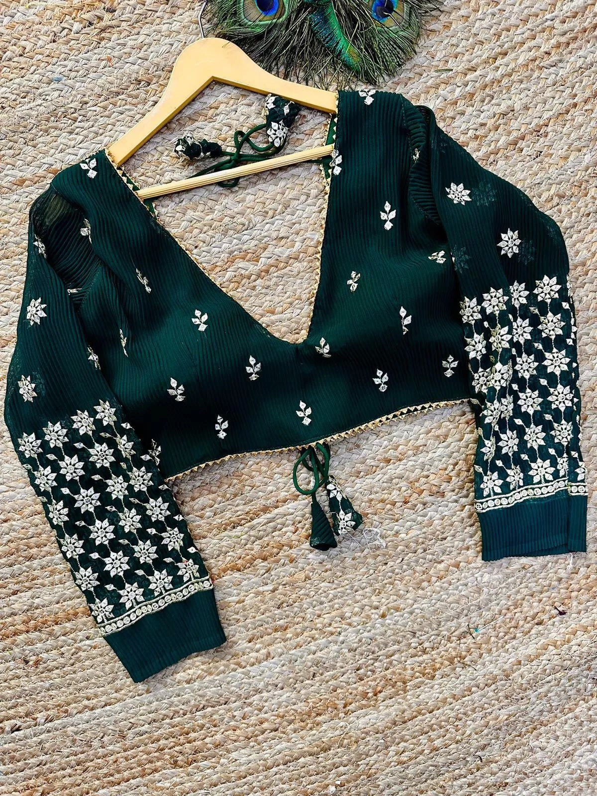 Georgette Full Stitched Wedding Style Fancy Blouse Choli