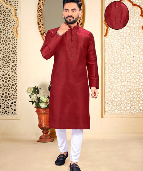 Malbari With Embroidery Work kurta Polo pant Set