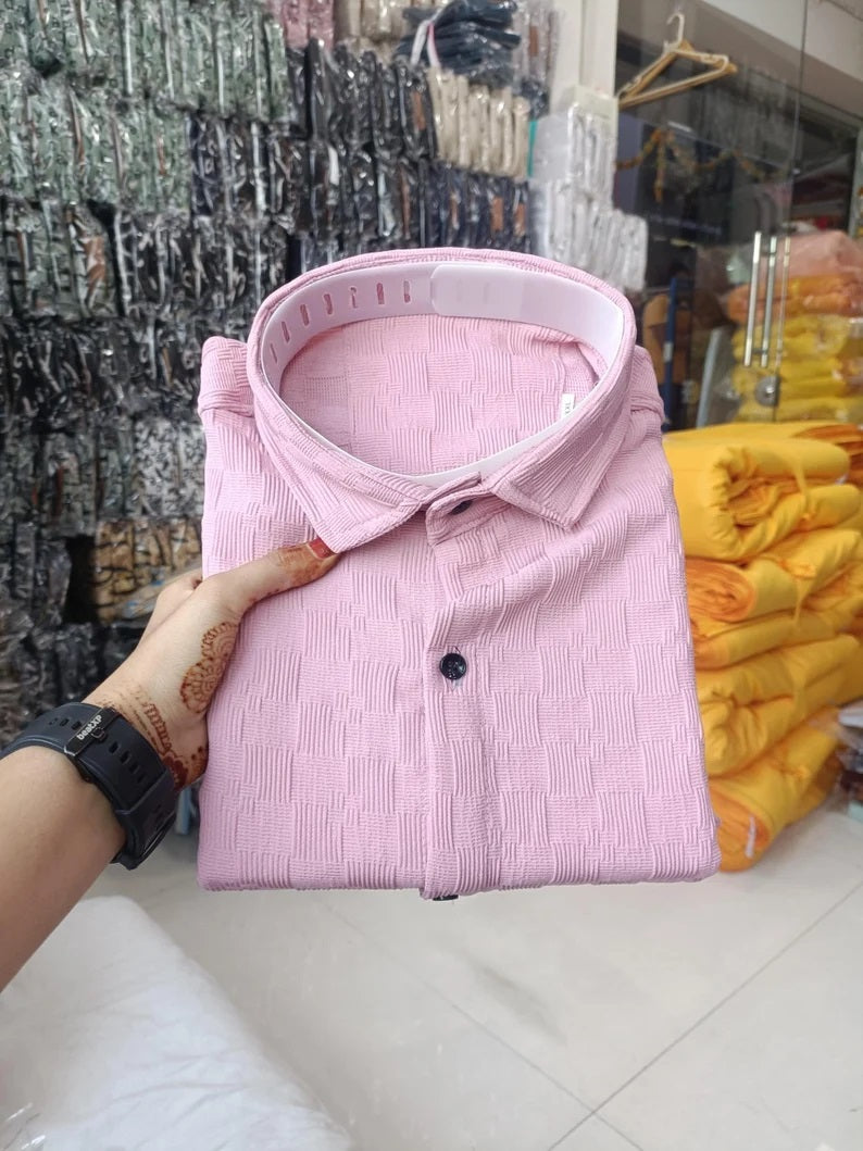 Men's Popcorn & Half Sleeve Shirt Set