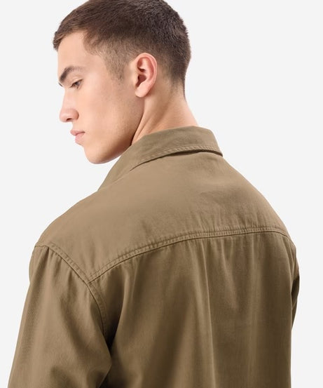 Solids Brown Men Utility Shirts