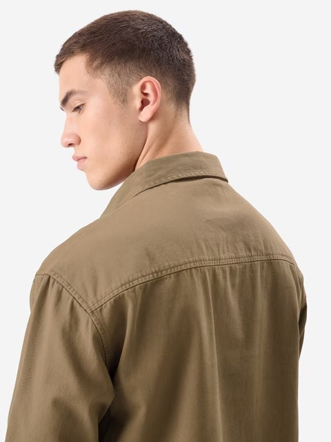 Solids Brown Men Utility Shirts