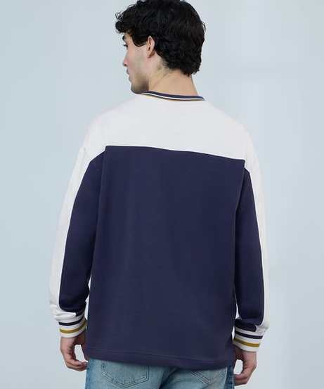 Varsity Blue League Oversized Full Sleeve T-Shirts