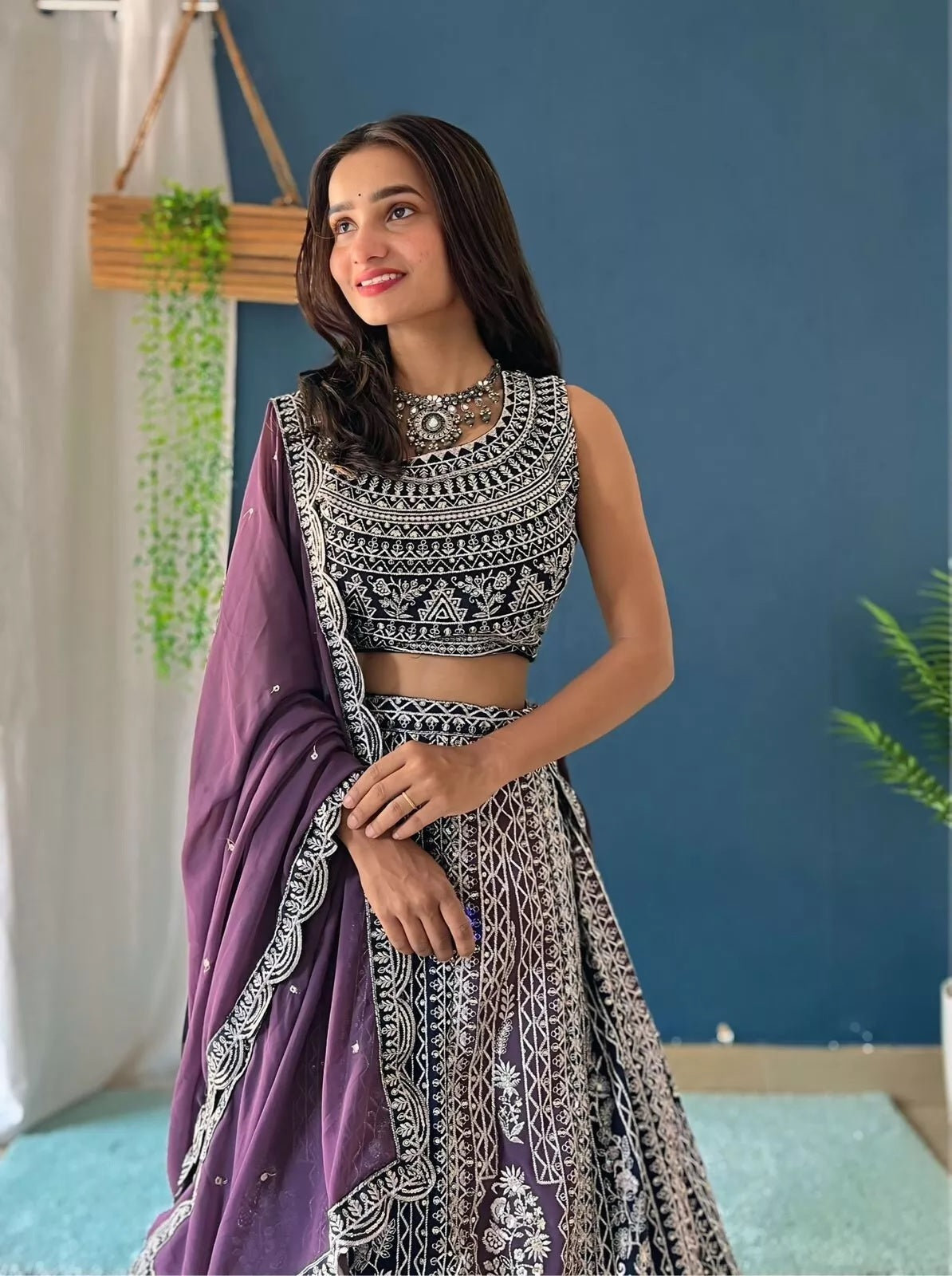 Georgette With Embroidery Sequence Design Work Lehenga Blouse & Dupatta