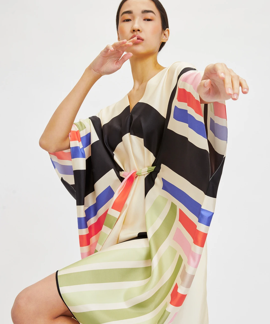 Soft Satin Silk Kaftan, Casual Wear Caftan For Women's