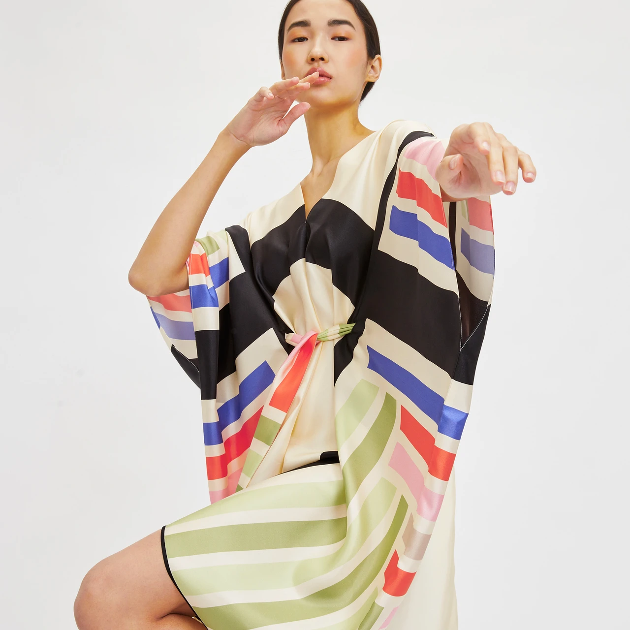 Soft Satin Silk Kaftan, Casual Wear Caftan For Women's