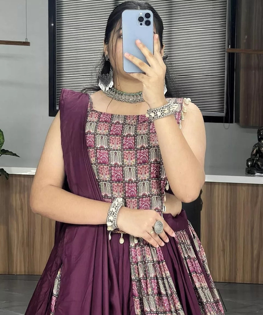 Pure Rayon Cotton Lehenga Blouse Dupatta