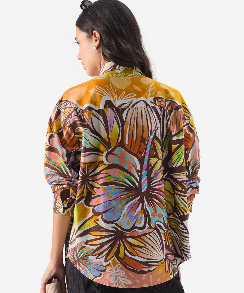 Floral Mirage Women Boyfriend Shirts