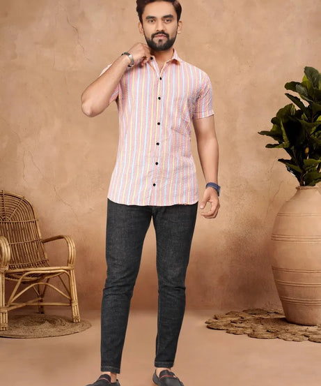 Pure Cotton Bubble Pattern Men's Shirt