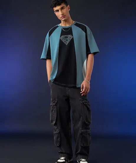 Superman Pixel Logo Oversized T-Shirts
