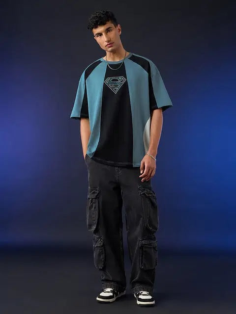 Superman Pixel Logo Oversized T-Shirts