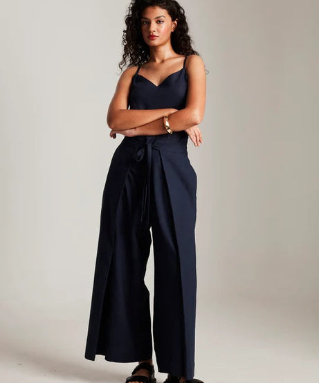 Navy Co-Linen Camisole Top