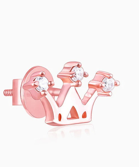 Rose Gold Tiara Stud Earrings