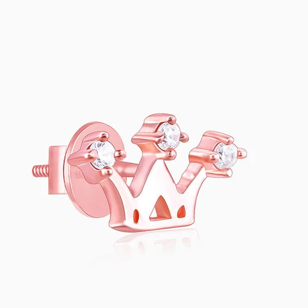 Rose Gold Tiara Stud Earrings