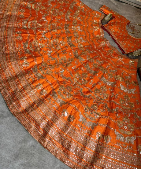 Jalpari Silk With Embroidery Sequence Zari Design Work Lehenga Work